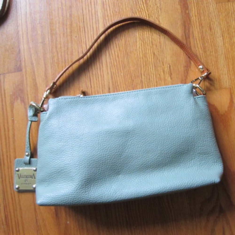 VALENTINA GREEN LEATHER PURSE !